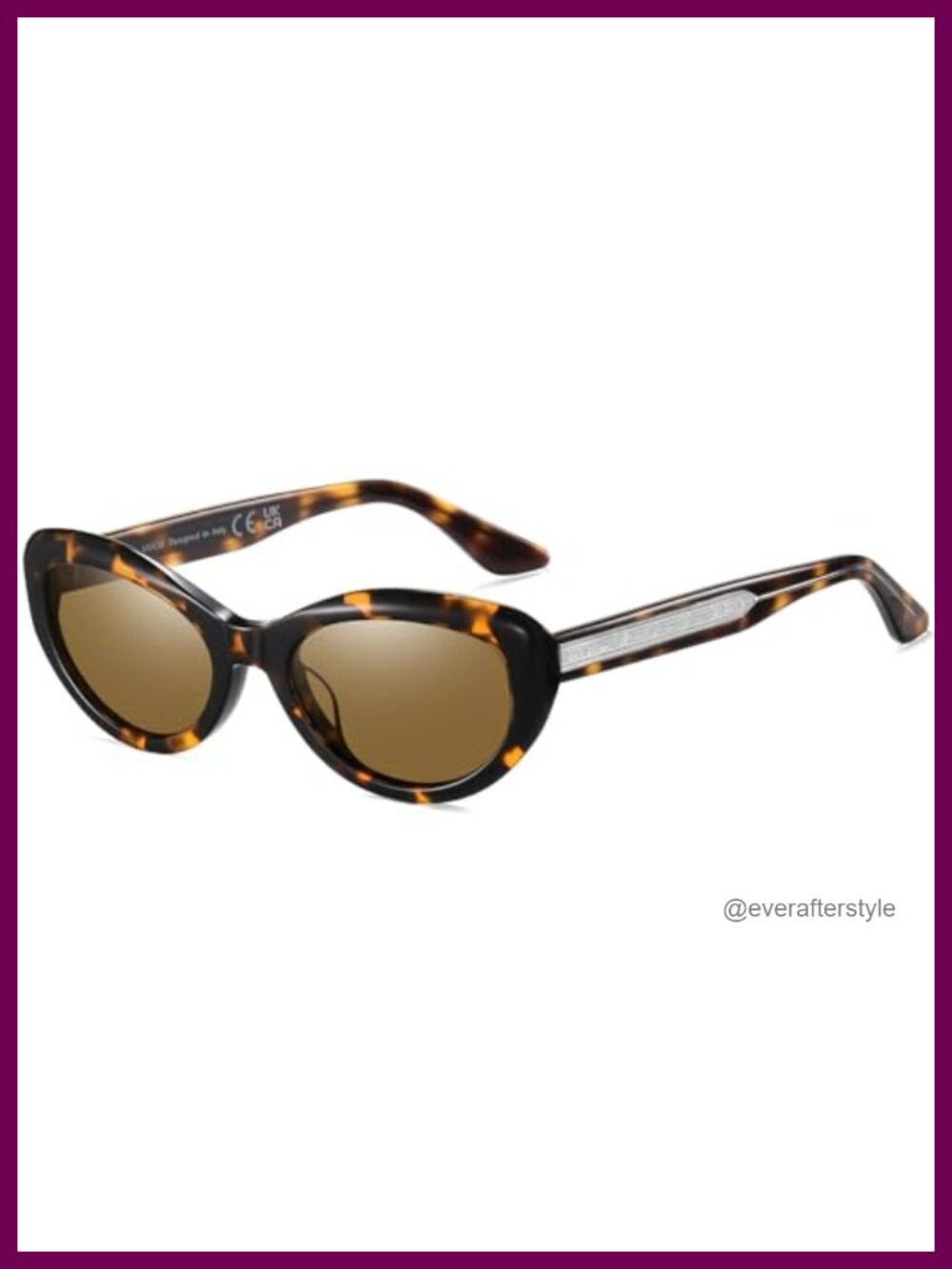 Handcrafted Acetate Cat Eye Polarized Sunglasses Narrow Oval Vintage Retro UV